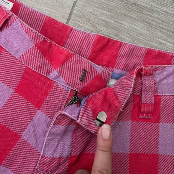 Hurley Plaid Purple / Red Chino Shorts size 9 - Picture 2 of 7